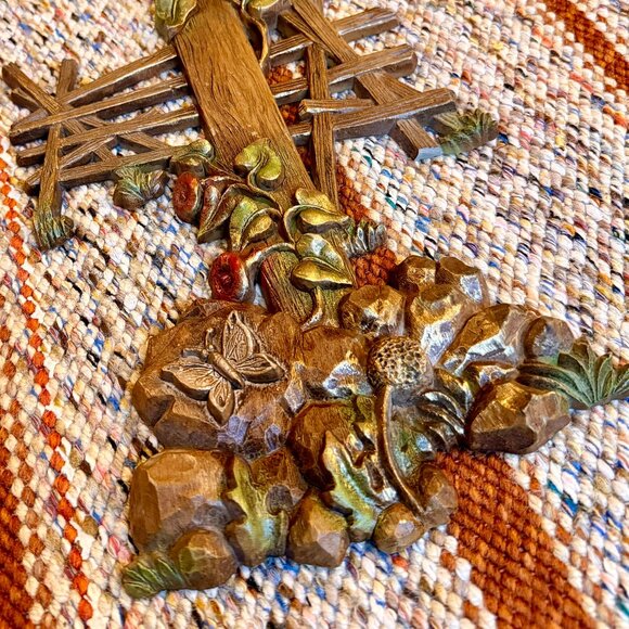 Vintage Mid-Century Modern HomcoFarmhouse Country Floral Mailbox Wall Hanging - Picture 2 of 6